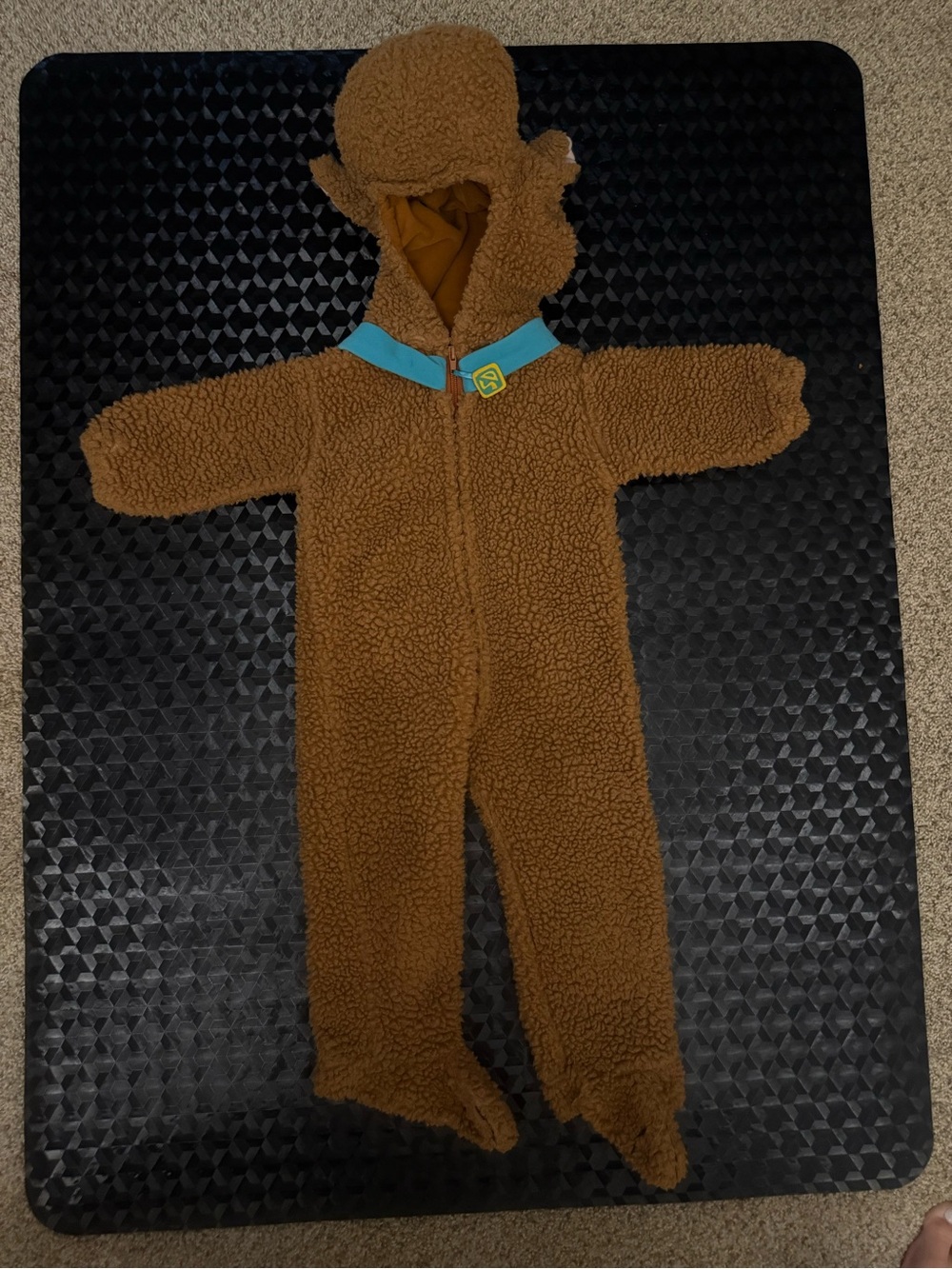 Brown Fuzzy Sherpa Scooby Doo One-Piece Halloween Costume for Kids